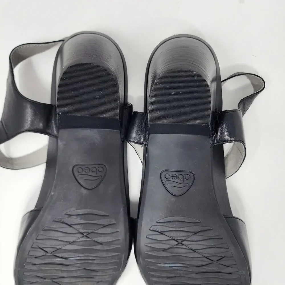 ABEO B.I.O. System Ruby Sandal 11 Narrow Black Leather Block Heel Comfort Shoes
